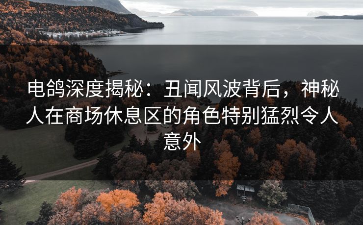 电鸽深度揭秘：丑闻风波背后，神秘人在商场休息区的角色特别猛烈令人意外